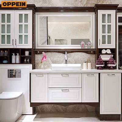 Oppein Particleboard or Plywood Carcase Material japanese bathroom mirror cabinet