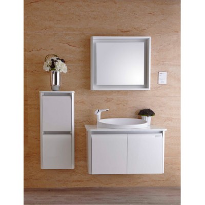 2014 OPPEIN Modern White Shiny Lacquer Double Bathroom Cabinet